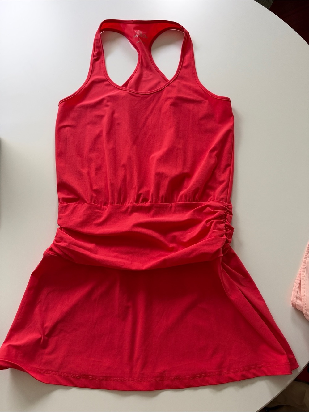 Red Racerback Mini Dress with Skirted Hem
